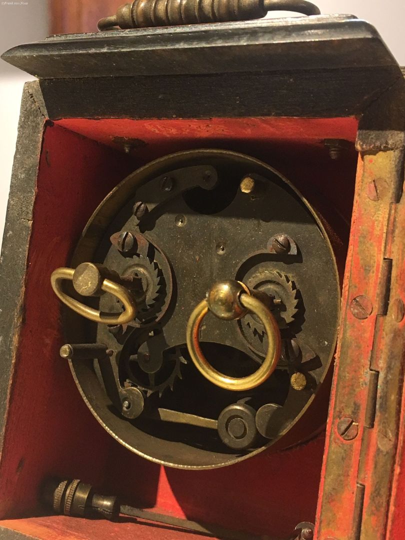 Reisklok houten behuizing, carriage clock, Houten behuizing